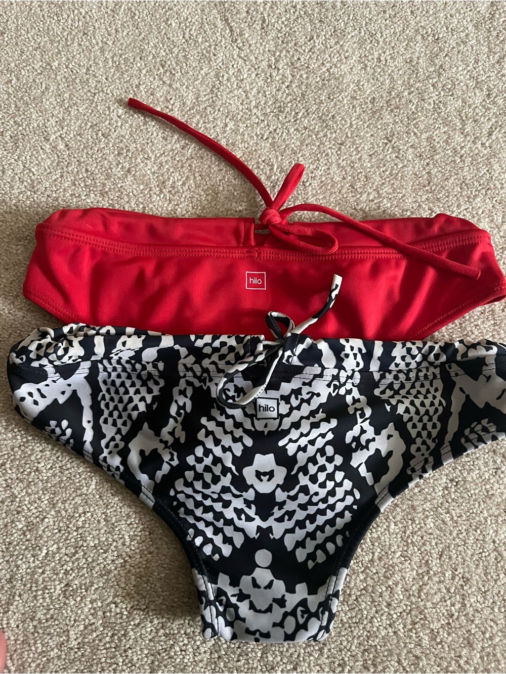 Women’s Surf/ Swim Bottoms in Red and Navy/White (2)